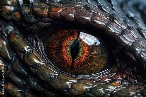 close up view of dragon's eye, ai tools generated image