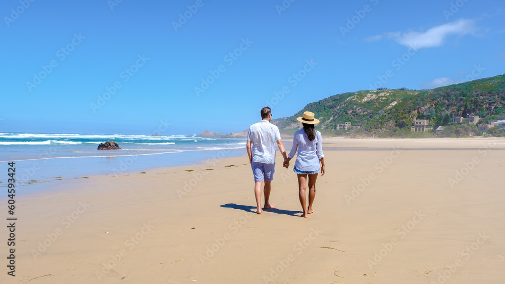 Noetziestrand Knysna, South Africa. beach in Knysna, Western Cape, South Africa. couple man and woman on a trip at the garden route Noetziestrand Knysna, South Africa. beach in Knysna, Western Cape, South Africa. couple man and woman on a trip at the garden route