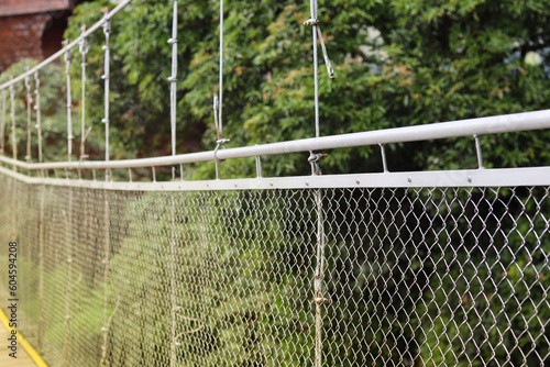 the iron structure supporting the suspension bridge to withstand the load