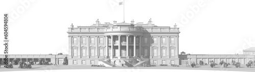 Obraz na płótnie the white house all white cutout w salonie