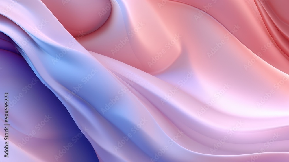 Pink and blue silk texture, abstract background. Soft liquid waves. Elegant, gentle drapety 