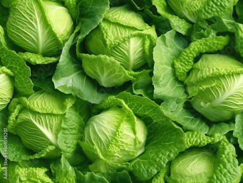 Cabbage background as seamless tile (generative AI)