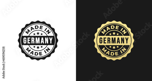 Made in Germany Label or Made in Germany Stamp Vector Isolated in Flat Style. Made in Germany label for product packaging design element. Made in Germany stamp for packaging design element.