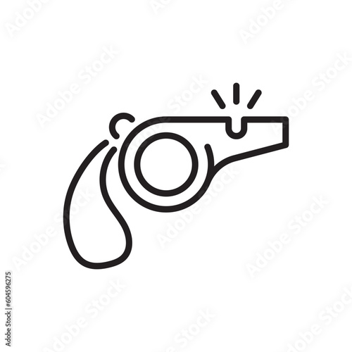Referee whistle vector icon. Whistle flat sign design. Whistle symbol pictogram. UX UI icon