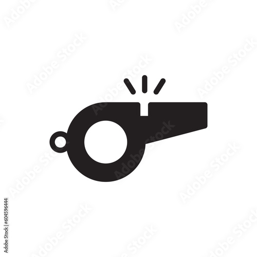 Referee whistle vector icon. Whistle flat sign design. Whistle symbol pictogram. UX UI icon