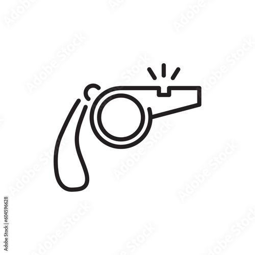Referee whistle vector icon. Whistle flat sign design. Whistle symbol pictogram. UX UI icon