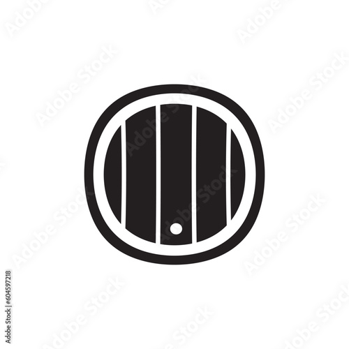 Wooden barrel vector icon. Wine barrel icon. Barrel flat sign design. Wine barrel symbol pictogram. UX UI icon