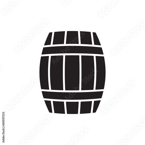 Wooden barrel vector icon. Wine barrel icon. Barrel flat sign design. Wine barrel symbol pictogram. UX UI icon