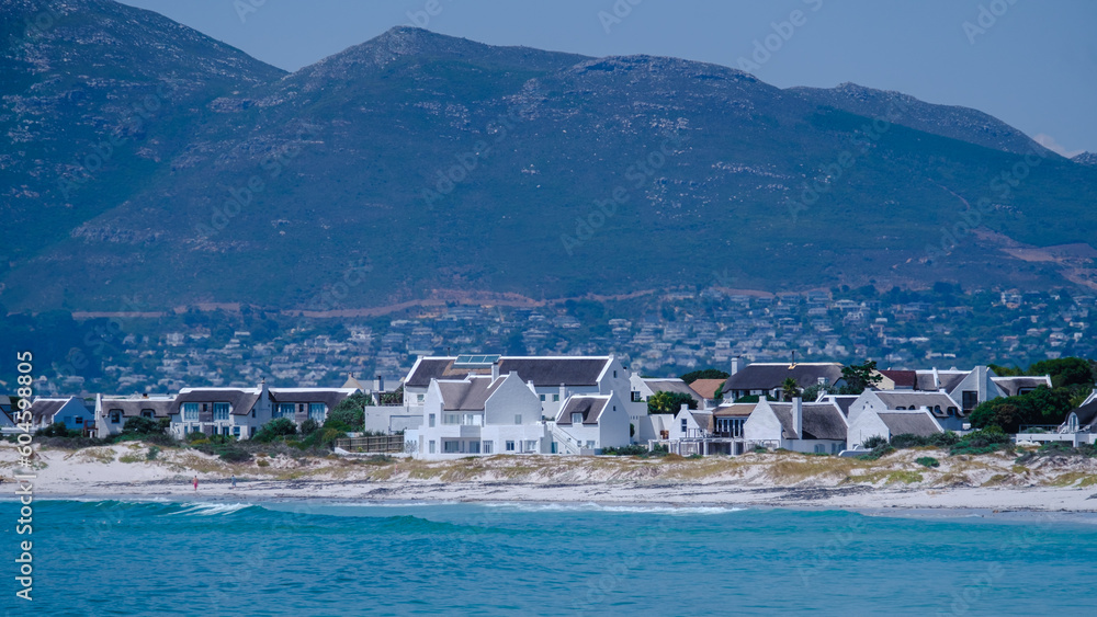 Kommetjie Public Beach Cape Town South Africa, white beach and blue ocean at Kommetjie on a summer day, 