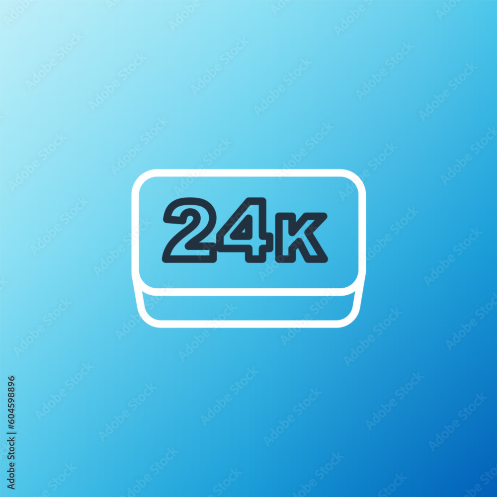 Line Gold bars 24k icon isolated on blue background. Banking business concept. Colorful outline concept. Vector Line Gold bars 24k icon isolated on blue background. Banking business concept. Colorful outline concept. Vector