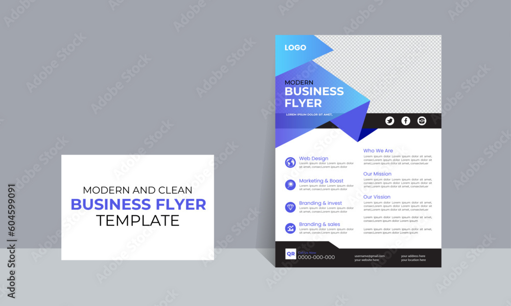 Modern business flyer design, new and clean business flyer design, vector illustration Modern business flyer design, new and clean business flyer design, vector illustration