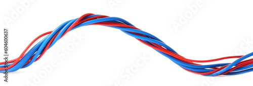 New colorful electrical wires isolated on white