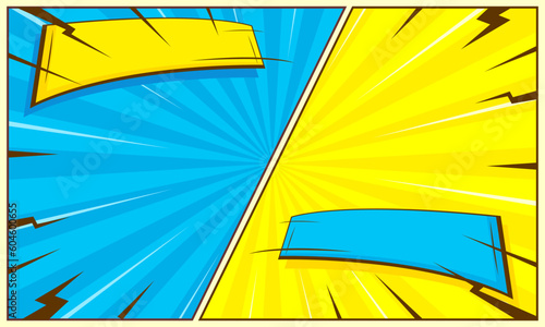 Comic versus fight background template
