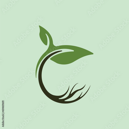 circle tree logo vintage vector illustration design