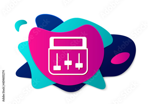 Color Drum machine music producer equipment icon isolated on white background. Abstract banner with liquid shapes. Vector