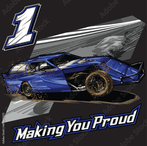 dirt splash racing illustration isolated in black background for poster, t-shirt, graphic design, business element, and card