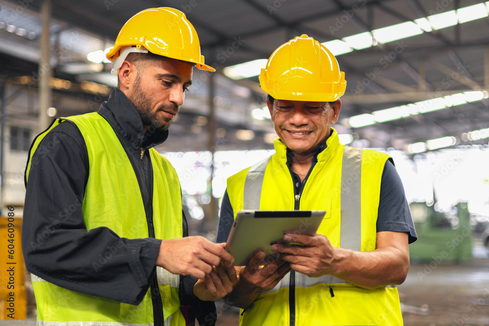 © lovelyday12 - two engineer look projects and planning with tablet mobile in factory © lovelyday12 - two engineer look projects and planning with tablet mobile in factory