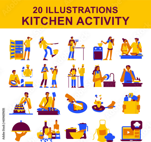 Kitchen Activity Illustration Set