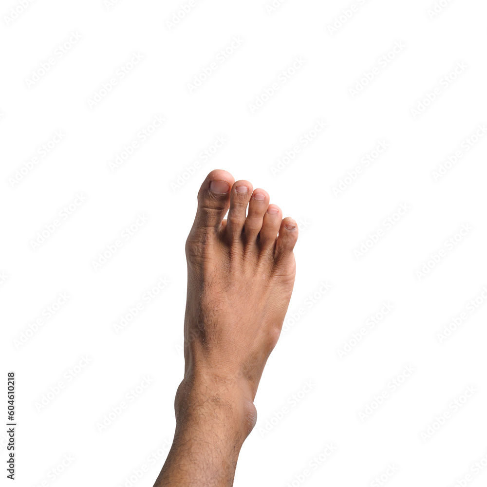 Male Feet in Various Poses on Transparent or White Background Male Feet in Various Poses on Transparent or White Background