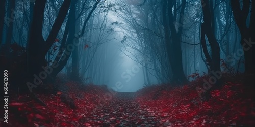 Halloween Fairy Mysterious Forest. Mystical atmosphere. by ai generative