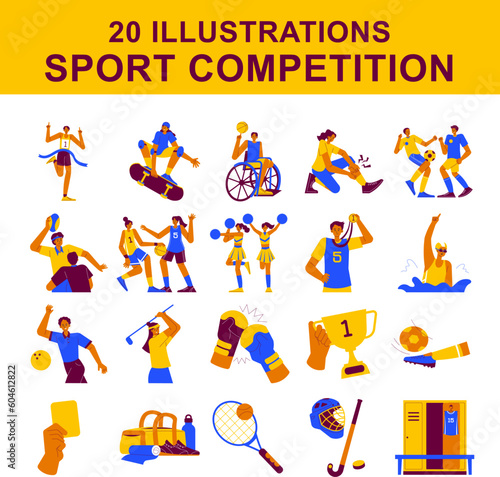 Sport Competition Illustration Set