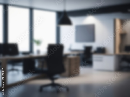 Wallpaper Mural Blurred office workspace interior with modern style, workplace with cityscape, business presentation background, professional background, blurry background, ai generated Torontodigital.ca