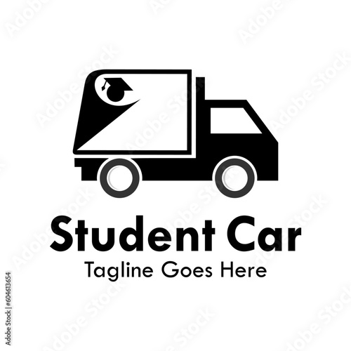 Student car design logo template illustration
