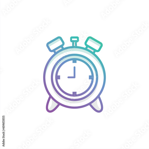 clock time outline lineart modern colorful design