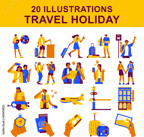 Travel Holiday Illustration Set
