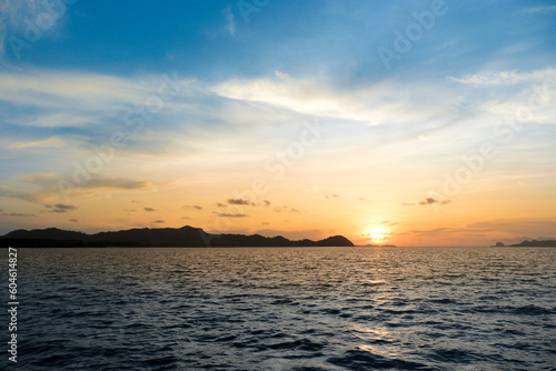 Sea coast with Twilight sky  Sunset.