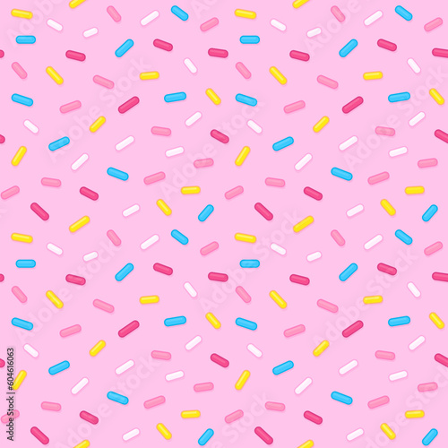 Pink sugar sprinkles seamless pattern