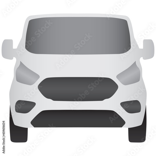 White simple bus in vector line