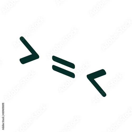 Less than,and greater equal icon vector logo template