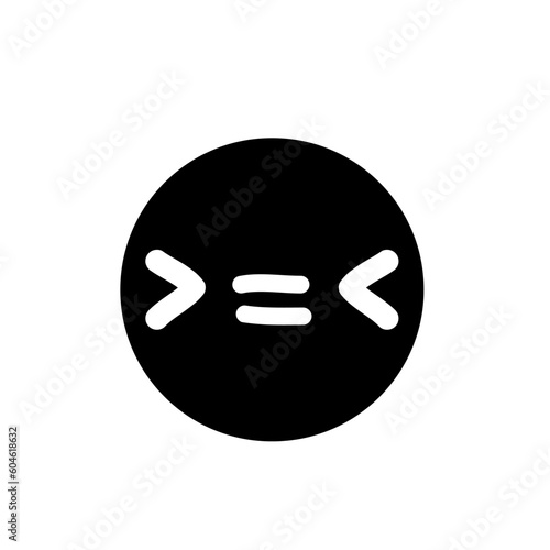Less than,and greater equal icon vector logo template