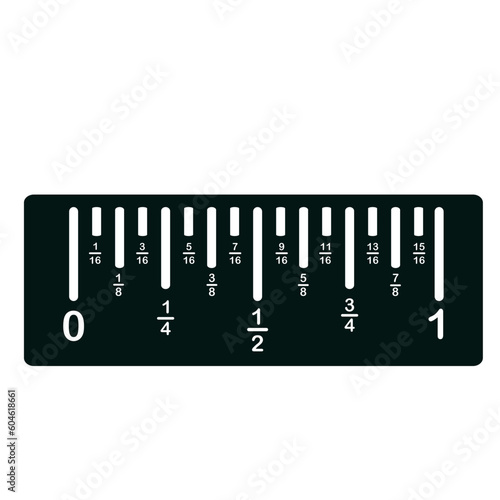 Fraction ruler icon vector logo design template