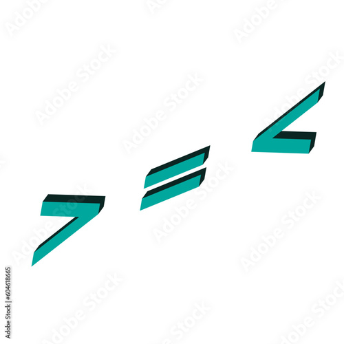 Less than,and greater equal icon vector logo template