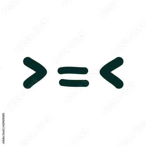Less than,and greater equal icon vector logo template