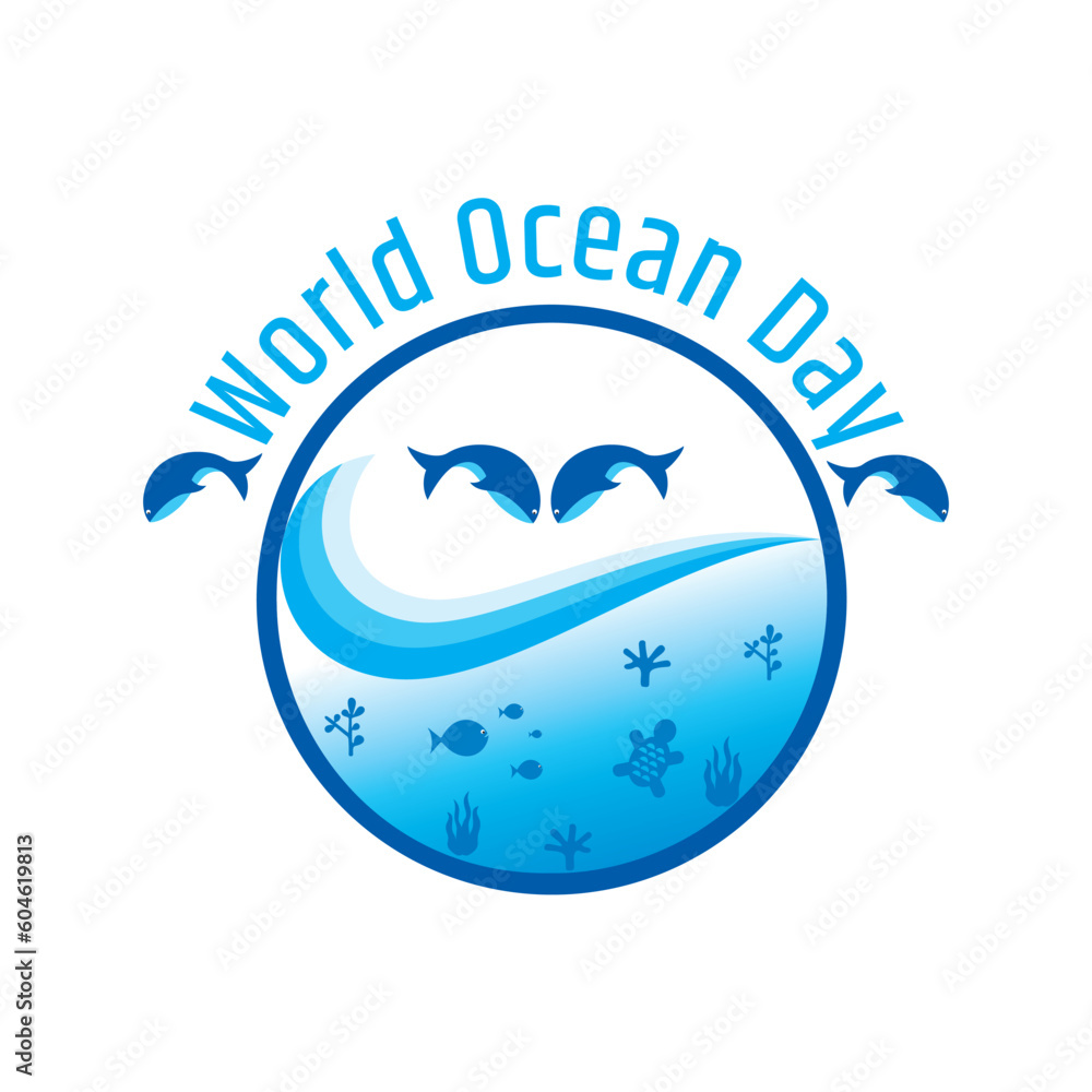 Obraz premium World ocean day. Vector illustration