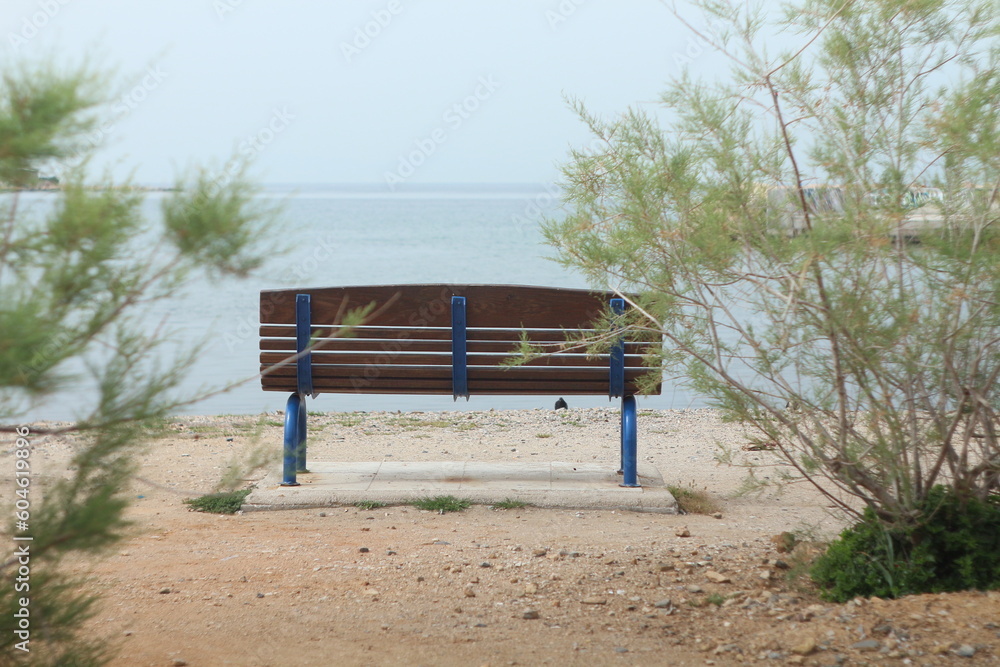 Bench on the seashore