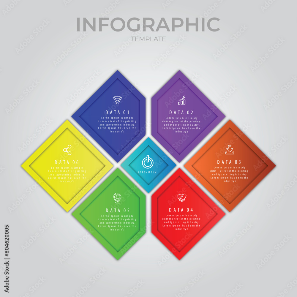 Six steps modern connecting infographic template vector illustration Six steps modern connecting infographic template vector illustration