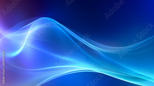 Digital technology blue rhythm wavy line abstract graphic poster web page PPT background with generative photo
