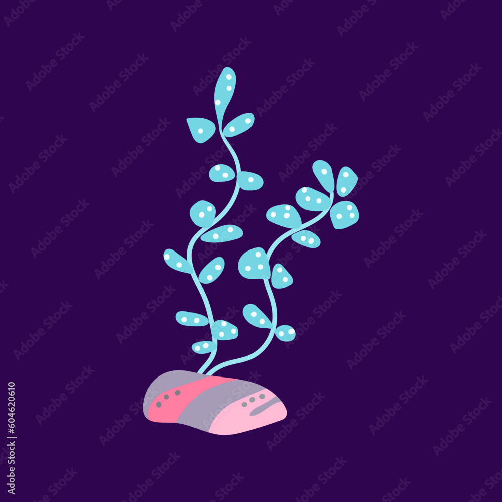 seaweed cartoon flat vector illustration seaweed cartoon flat vector illustration
