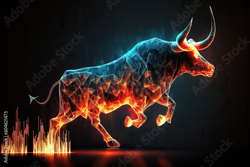 ai generated image  Stock market bull market trading graph. FInancial concept market place stock exchange © maylim