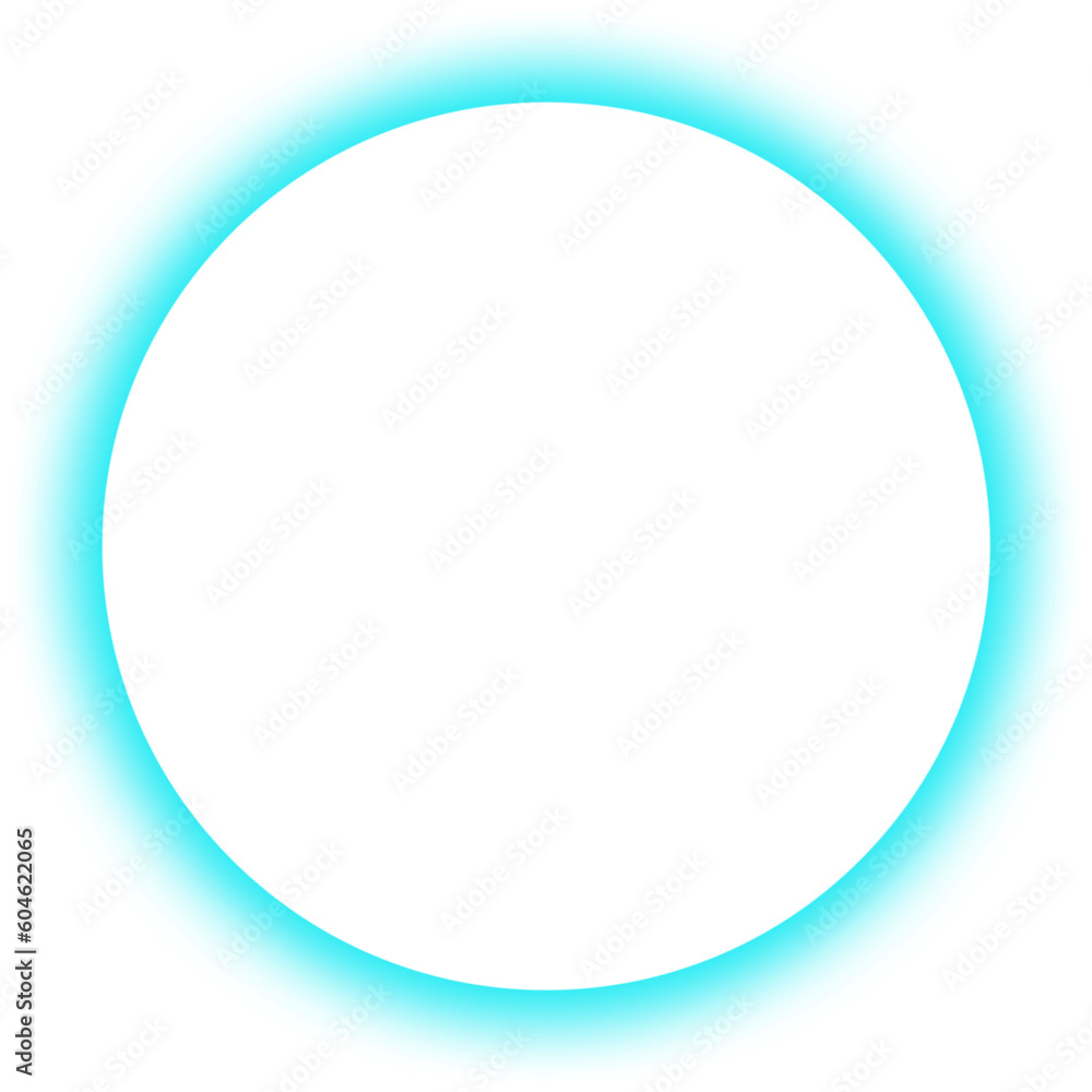 Transparent neon circle frame 