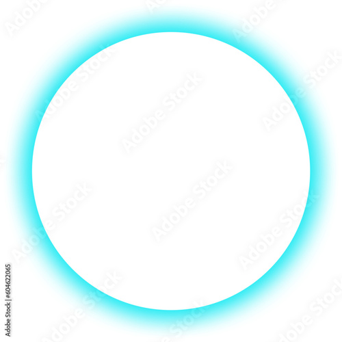Transparent neon circle frame 