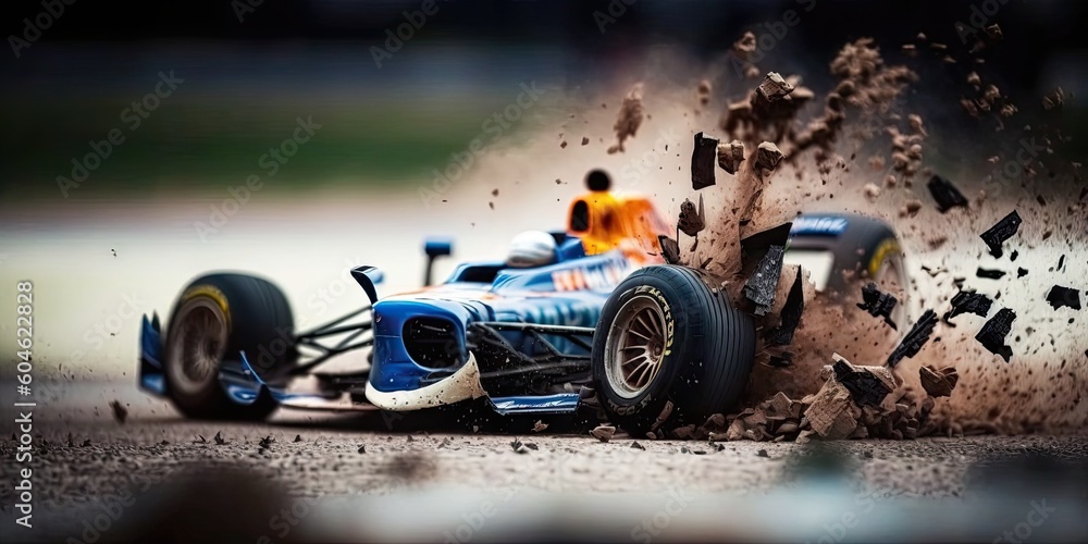 F1 Breaking Graphics high speed f1 racecar major wreck capture by tilt-shift camera angle ...