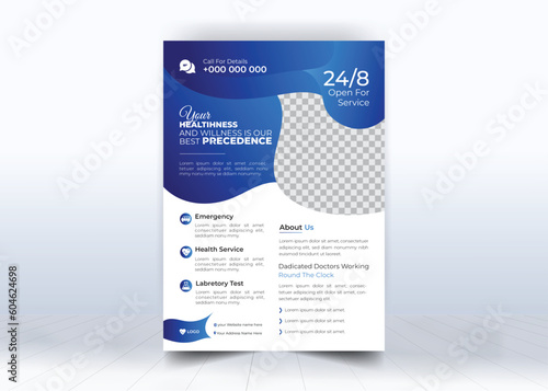 Corporate healthcare and medical flyer or and book cover template.
