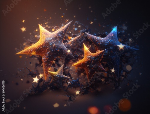 Stars on a dark background created with Generative AI technology.