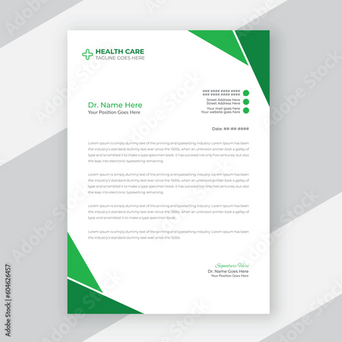 Professional creative and corporate medical letterhead template design for your business
