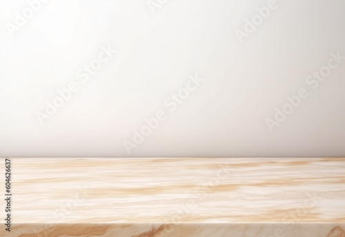 Brown marble tabletop surface background for kitchen product display background, empty desk shelf counter top backdrop, generative ai